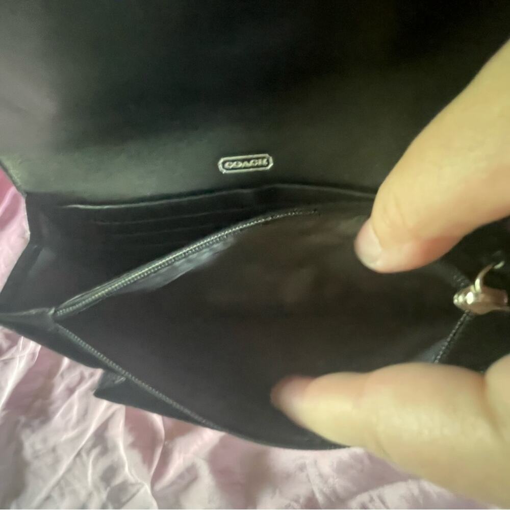 Coach Python Glitter Black Leather Wallet - Euc - image 8